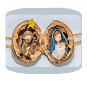 Minipesebre Nuez Con Sagrada Familia