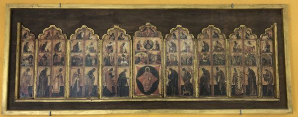 Jesús con los 12 apóstoles, María... (125x50cm)