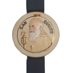 Medallon San Benito rostro chico beige