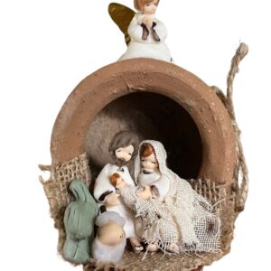 Ollita de barro con pesebre